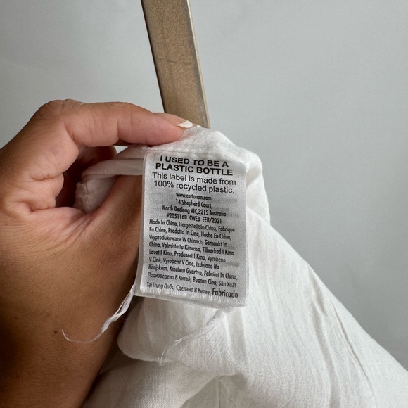 Cotton On Linen Blend White Mini Dress Lined No Size‎ Tag (Est. Small) - Picture 8 of 10